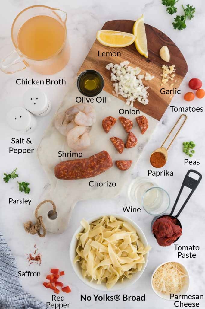ingredients to make paella pasta
