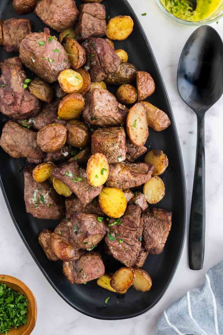 Air Fryer Steak Bites w/ Crispy Potatoes West Via Midwest