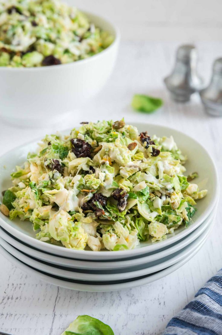 Brussel Sprout Slaw Salad Cookout side dish West Via Midwest