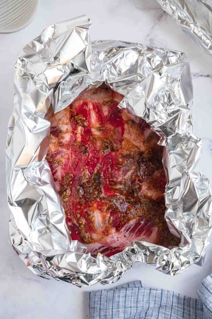 foil packet with ribs, mop inside