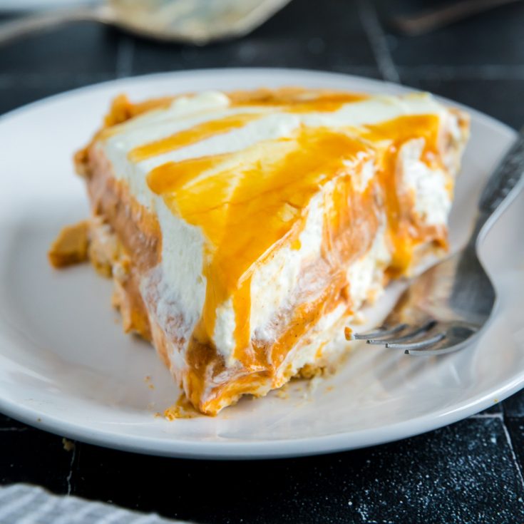 cheesecake layers of pumpkin and whitpped cream