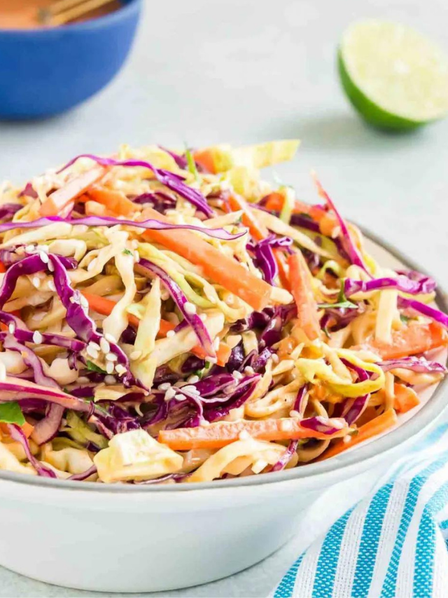 Asian Cabbage Salad: Cookout Food Side Dish – West Via Midwest Story